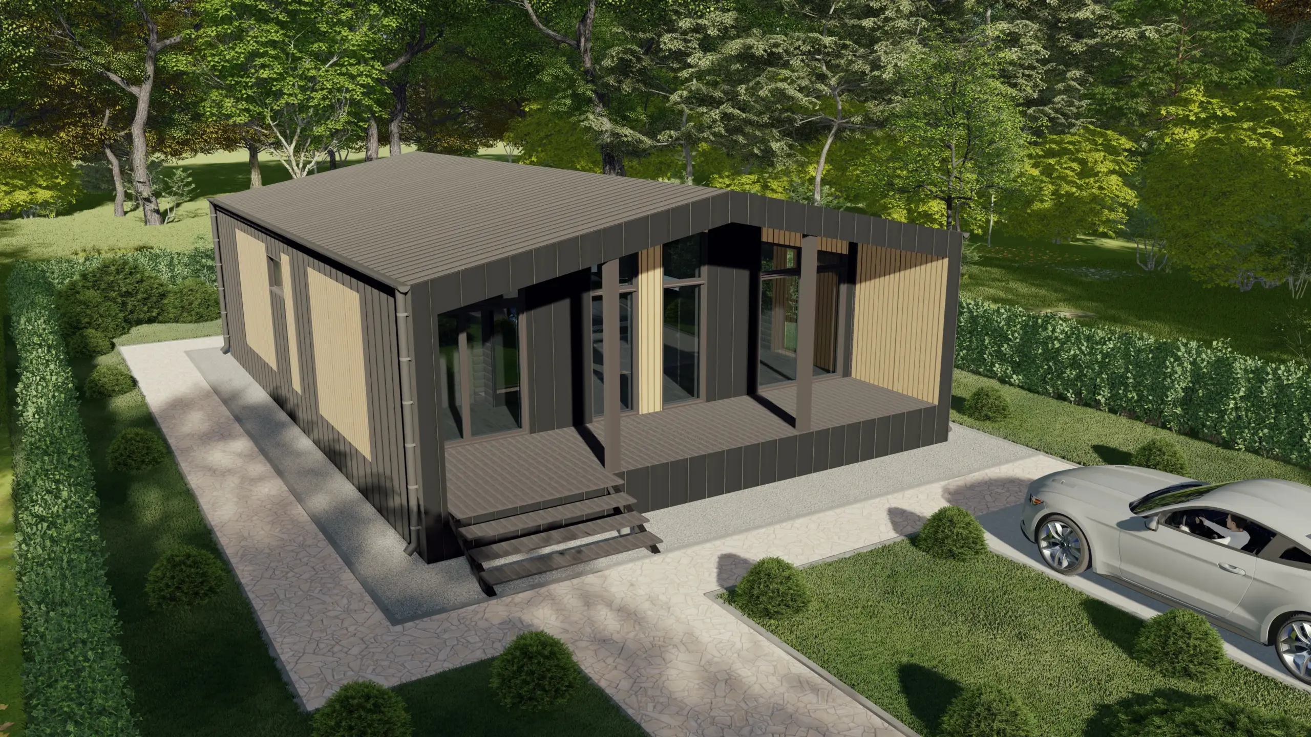 Modulární dům 86 m² — exteriér